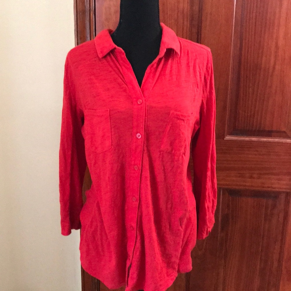 Super soft red button up!